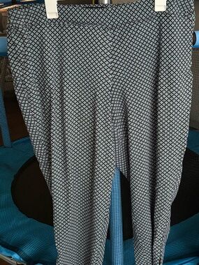 Cynthia Rowley Navy, Mint and White Geo Print Pants